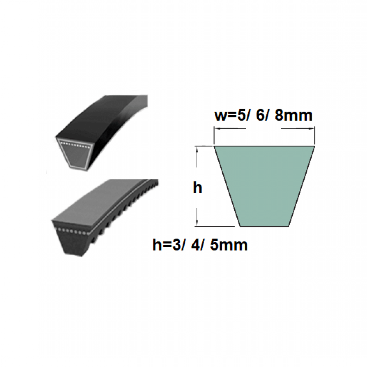 Kl. remen 8x315 Li Optibelt